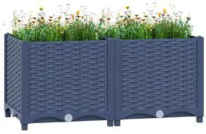 vidaXL Raised Bed Blue Grey Polypropylene Medium Durable Raised Bed