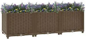 vidaXL Raised Bed 47.2" Polypropylene Outdoor Garden Planter Flower Box Pot