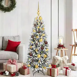 vidaXL Artificial Christmas Tree with 150 LEDs White 53 x 53 x 120 cm