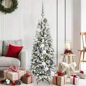 vidaXL Artificial Christmas Tree with 150 LEDs White 53 x 53 x 120 cm