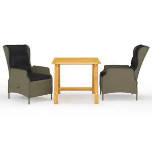 vidaXL Patio Dining Set 3 Piece Table and Chairs Patio Conversation Set Brown vidaXL Patio Dining Set 3 Piece Table and Chairs Patio Conversation Set Brown