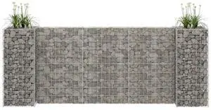 vidaXL H-Shaped Gabion Planter Steel Wire 39.4" Flower Bed Basket Pot Garden vidaXL H-Shaped Gabion Planter Steel Wire 39.4" Flower Bed Basket Pot Garden