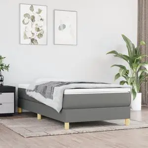 vidaXL Box Spring Bed Frame Base Dark Gray 39.4"x79.9" Twin XL Fabric vidaXL Box Spring Bed Frame Base Dark Gray 39.4"x79.9" Twin XL Fabric