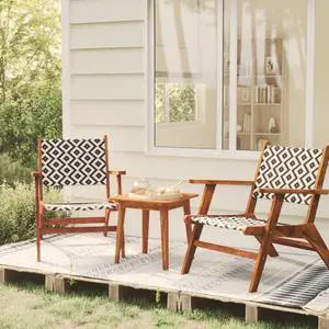 vidaXL Patio Bistro Set 3 Piece Outdoor Chair for Deck Yard Backyard Acacia Wood vidaXL Patio Bistro Set 3 Piece Outdoor Chair for Deck Yard Backyard Acacia Wood