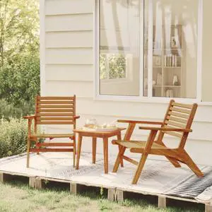 vidaXL Patio Bistro Set 3 Piece Outdoor Chair for Deck Yard Backyard Acacia Wood vidaXL Patio Bistro Set 3 Piece Outdoor Chair for Deck Yard Backyard Acacia Wood