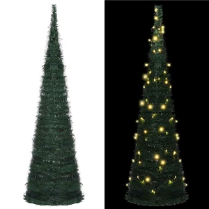 vidaXL Pop-up String Artificial Pre-lit Christmas Tree Xmas Decoration Green vidaXL Pop-up String Artificial Pre-lit Christmas Tree Xmas Decoration Green