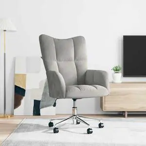 vidaXL Relaxing Chair Accent Seating Living Room Furniture Light Gray Velvet vidaXL Relaxing Chair Accent Seating Living Room Furniture Light Gray Velvet