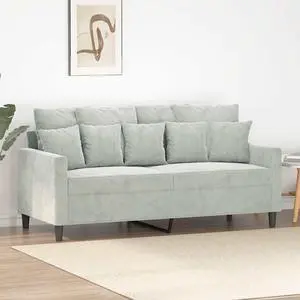 vidaXL Sofa Accent Loveseat Couch Sofa Living Room Seating Light Gray Velvet vidaXL Sofa Accent Loveseat Couch Sofa Living Room Seating Light Gray Velvet
