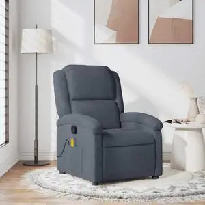 vidaXL Massage Recliner Chair for Living Room, Adjustable Recliner with 6-Point Vibration Massage, Home Theater Seating with Padded Seat Backrest & Side Pocket, Dark Gray Velvet vidaXL Massage Recliner Chair for Living Room, Adjustable Recliner with 6-Point Vibration Massage, Home Theater Seating with Padded Seat Backrest & Side Pocket, Dark Gray Velvet