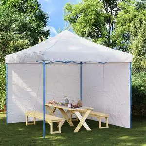 vidaXL Party Tent Sidewall 2 Pcs Patio Canopy Sidewall with Zipper PE White vidaXL Party Tent Sidewall 2 Pcs Patio Canopy Sidewall with Zipper PE White