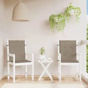 vidaXL Chair Cushion 2 Pcs Outdoor Patio Chair Cushion Pad Taupe Oxford Fabric vidaXL Chair Cushion 2 Pcs Outdoor Patio Chair Cushion Pad Taupe Oxford Fabric