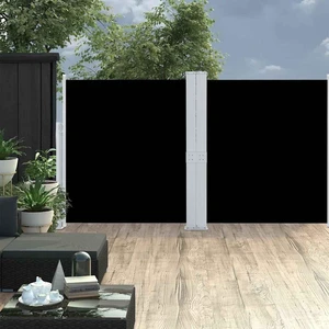 vidaXL Retractable Side Awning Patio Folding Privacy Screen 66.9"x236.2" Black vidaXL Retractable Side Awning Patio Folding Privacy Screen 66.9"x236.2" Black