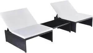 vidaXL Patio Chair Patio Dining Chair for Deck with Cushion Poly Rattan Gray