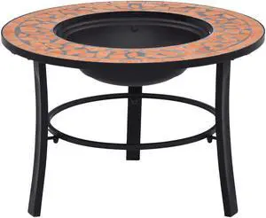 vidaXL Fire Pit Fireplace Camping Picnic Firebowl Outdoor Terracotta Ceramic vidaXL Fire Pit Fireplace Camping Picnic Firebowl Outdoor Terracotta Ceramic