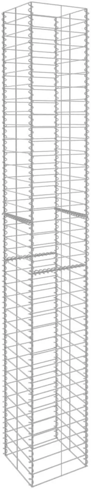 vidaXL 3x Gabion Baskets Galvanized Steel 9.8"x9.8"x77.6" Rock-stone Barrier