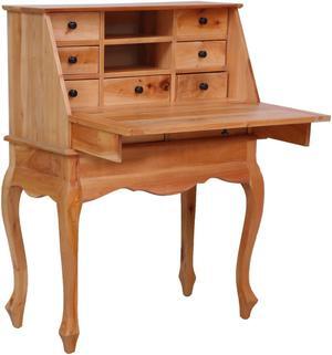 vidaXL Computer Desk White and Oak 47.2"x28.3"x27.6" Home Office Workstation
