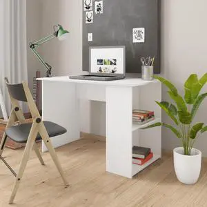 vidaXL Desk Computer Desk Home Office Desk Workstation White Engineered Wood vidaXL Desk Computer Desk Home Office Desk Workstation White Engineered Wood