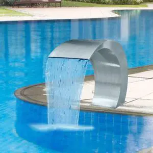 vidaXL Waterfall Pool Fountain Stainless Steel Descent Pond Garden Outdoor