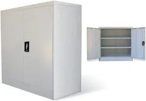 vidaXL Office Cabinet File Cabinet Filing Cabinet with 2 Doors Gray Steel vidaXL Office Cabinet File Cabinet Filing Cabinet with 2 Doors Gray Steel