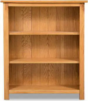 vidaXL Solid Oak Wood 3-Tier Bookcase Book Shelves Cabinets Display Shelf vidaXL Solid Oak Wood 3-Tier Bookcase Book Shelves Cabinets Display Shelf