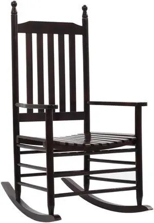 vidaXL Rocking Chair Outdoor Rocking Chair with Curved Seat Brown Poplar Wood
