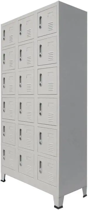 vidaXL Locker Cabinet Storage Cabinet File Cabinet with 18 Compartments Metal