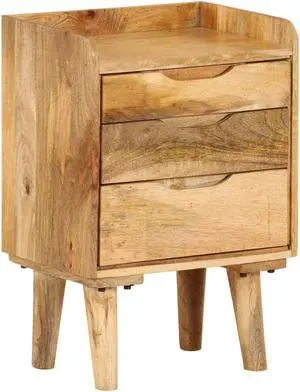 vidaXL Cabinet Accent Side End Table with Storage Drawers Solid Wood Mango