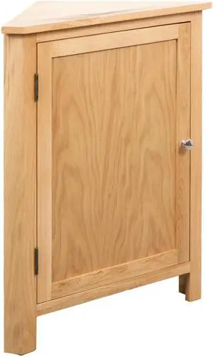 vidaXL Solid Oak Wood Corner Cabinet Space Saving Storage 23.2" Hallway Shelf vidaXL Solid Oak Wood Corner Cabinet Space Saving Storage 23.2" Hallway Shelf