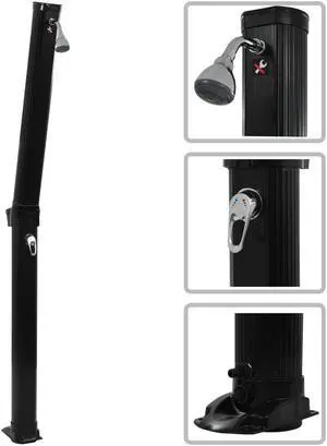 vidaXL Outdoor Solar Shower Garden Swimming Pool Shower with Head Shower Stand