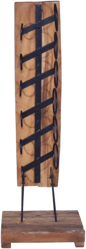 vidaXL Wine Rack Wine Bottle Holder for 6 Bottles Floor Wine Cabinet Solid Teak