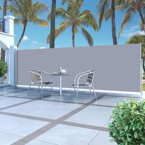vidaXL Retractable Side Awning 63"x196.9" Gray Privacy Screen Shade Blind