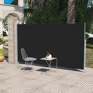 vidaXL Retractable Side Awning Folding Privacy Screen Outdoor Divider Wall Black