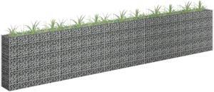vidaXL Gabion Raised Bed Galvanized Steel 177.2"x35.4" Planter Basket Pot Wall