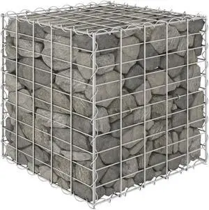 vidaXL Cube Gabion Raised Bed Steel Wire 19.7" Planter Basket Pot Cage Garden