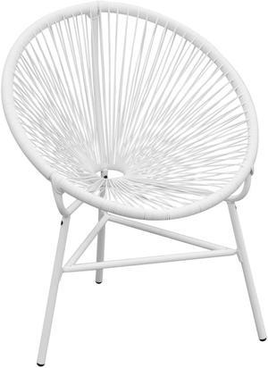 vidaXL Patio Moon Chair Acapulco Chair with Steel Frame Poly Rattan White