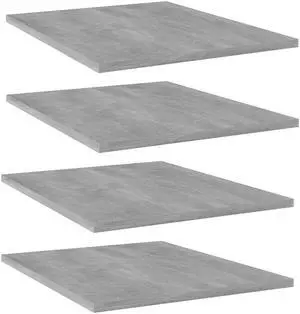 vidaXL Bookshelf Boards Floating Shelf 4 Pcs Concrete Gray Engineered Wood