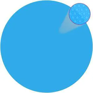 vidaXL Pool Cover Pool Heater Solar Cover for Rectangular Pool Blue Round PE