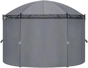 vidaXL Gazebo Canopy Tent Patio Pavilion Sunshade with Curtains Anthracite