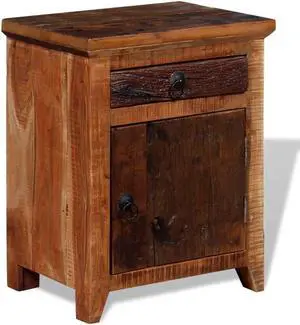 vidaXL Nightstand Solid Acacia Reclaimed Wood Side Bedside Table Furniture
