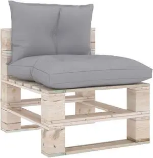 vidaXL Chair Cushion 2 Pcs Outdoor Pallet Seat Cushion Sofa Pad Gray Fabric