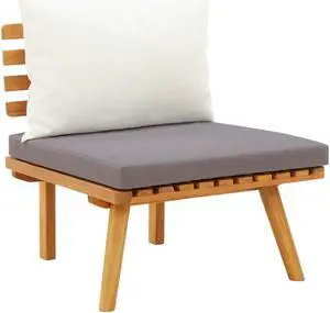 vidaXL Patio Chair Outdoor Chair with Cushions for Garden Solid Acacia Wood