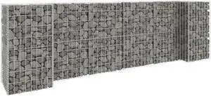 vidaXL H-Shaped Gabion Planter Steel Wire 31.5" Flower Bed Basket Pot Garden