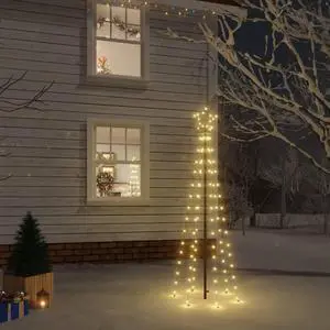 vidaXL Christmas Cone Tree Artificial Christmas Tree with LEDs Warm White