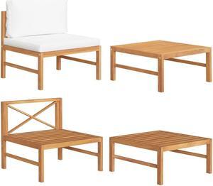 vidaXL Patio Lounge Set 2 Piece Outdoor Patio Corner Seat Solid Teak Wood