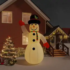 vidaXL Inflatable Snowman Holiday Blow up Ornaments Decorations with LEDs