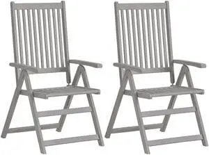 vidaXL Patio Chairs 2 Pcs Outdoor Patio Dining Chair with Cushions Bamboo