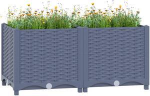 vidaXL Raised Bed Blue Grey Polypropylene Medium Durable Raised Bed