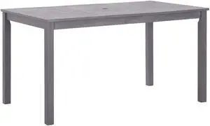 vidaXL Solid Acacia Wood Patio Table Gray Wash Garden Dining Dinner Table
