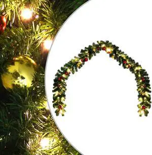 vidaXL Christmas Garland Artificial Xmas Garland with Baubles and LED Lights