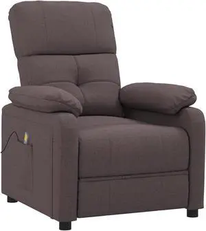 vidaXL Massage Chair Leisure Adjustable Chair for Home Theater Dark Brown Fabric
